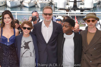 Anne Hathaway, Michael Banks Repeta, James Gray, Jaylin Webb and Jeremy Strong