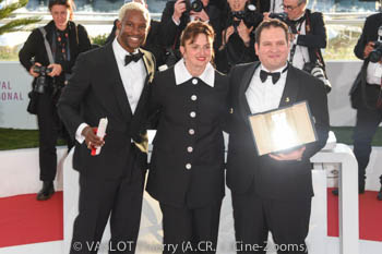 Akinola Davies (Mention spéciale caméra d'or) Alice Rohrwacher (PRésidente Jury) Hasan Hadi (Caméra d'or)
